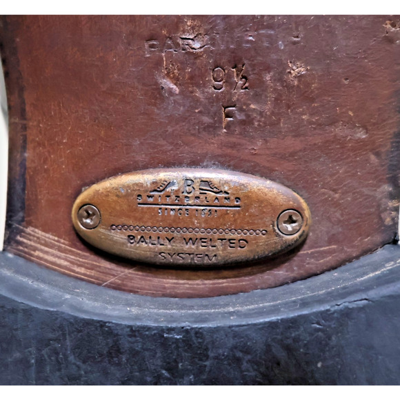 Bally Men’s US 9.5 F Black Leather Lace-up Oxford Cap Toe Dress Shoes Preppy EUC - Picture 5 of 9